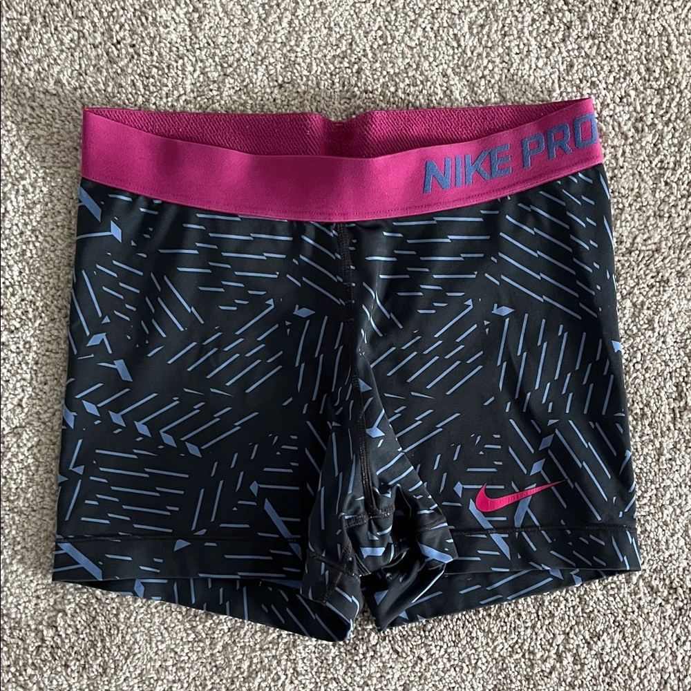Nike Black and Pink Pro Shorts